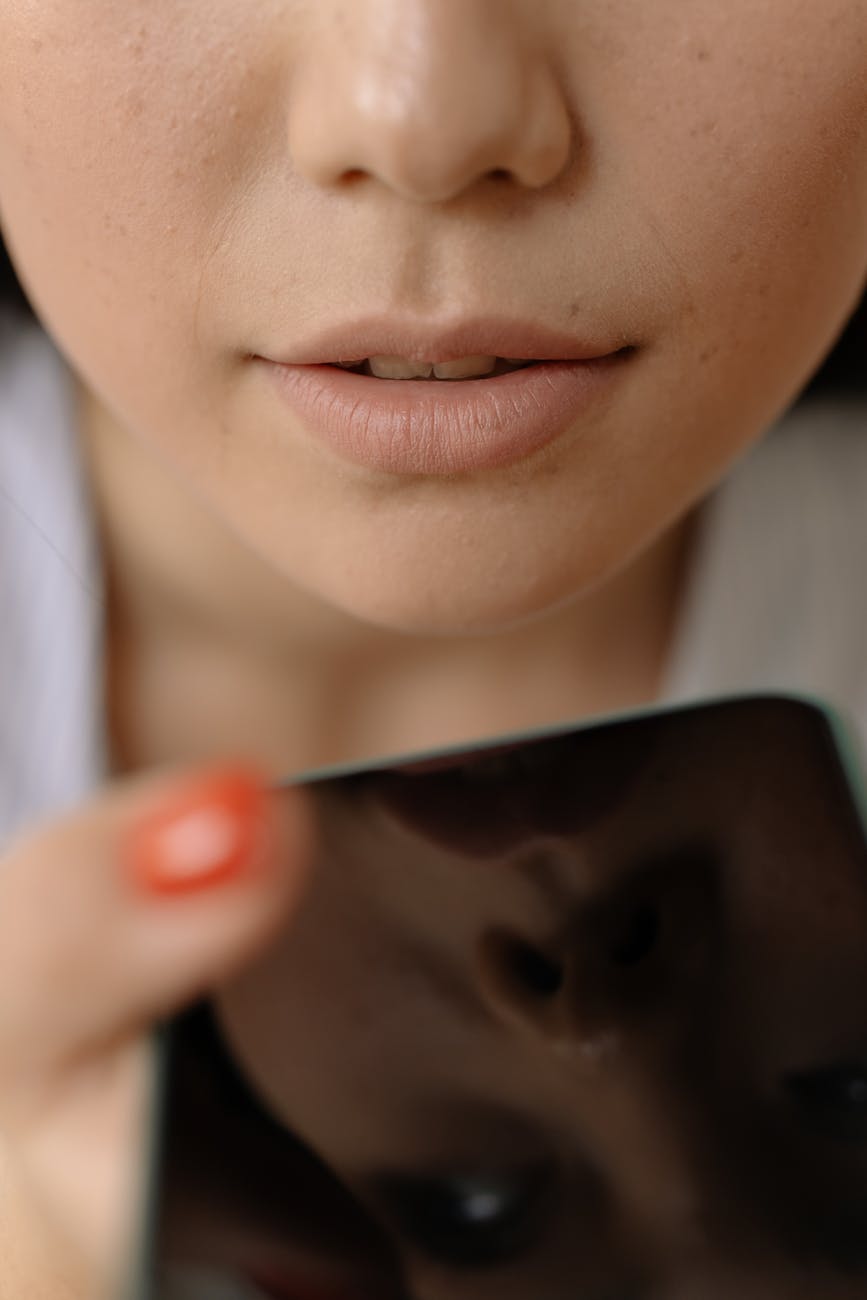 close up shot of a woman s face