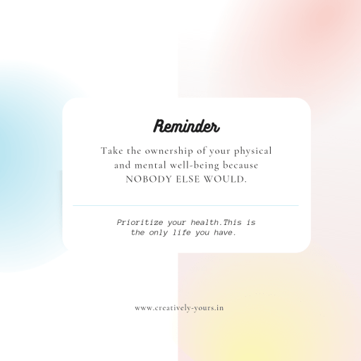 Prioritize your health.