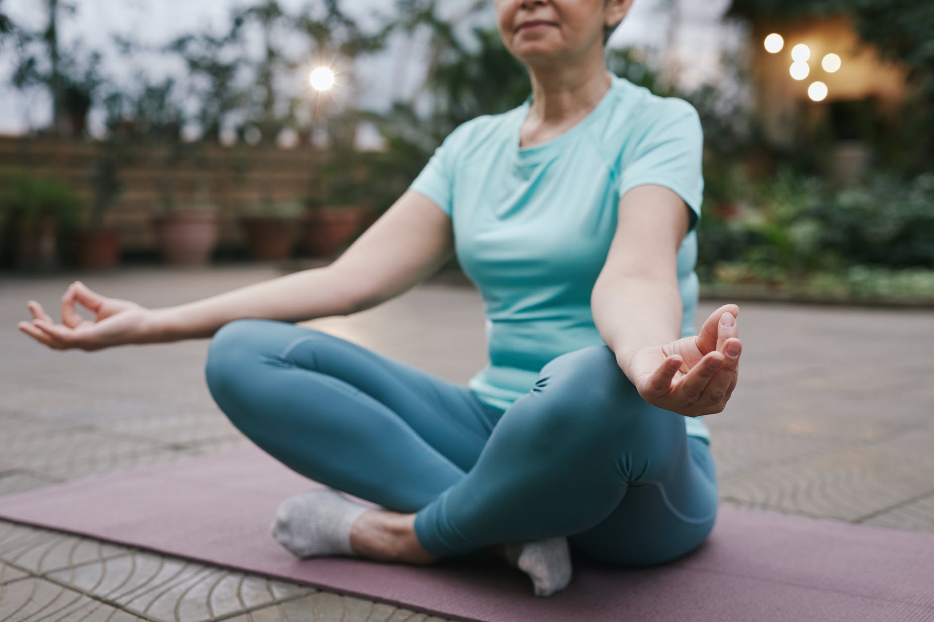 woman practicing yoga