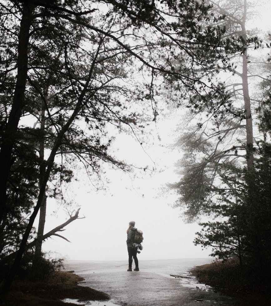 person standing on pathway